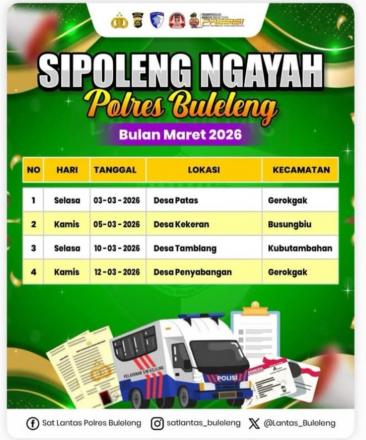 PENGUMUMAN PELAYANAN SIM KELILING